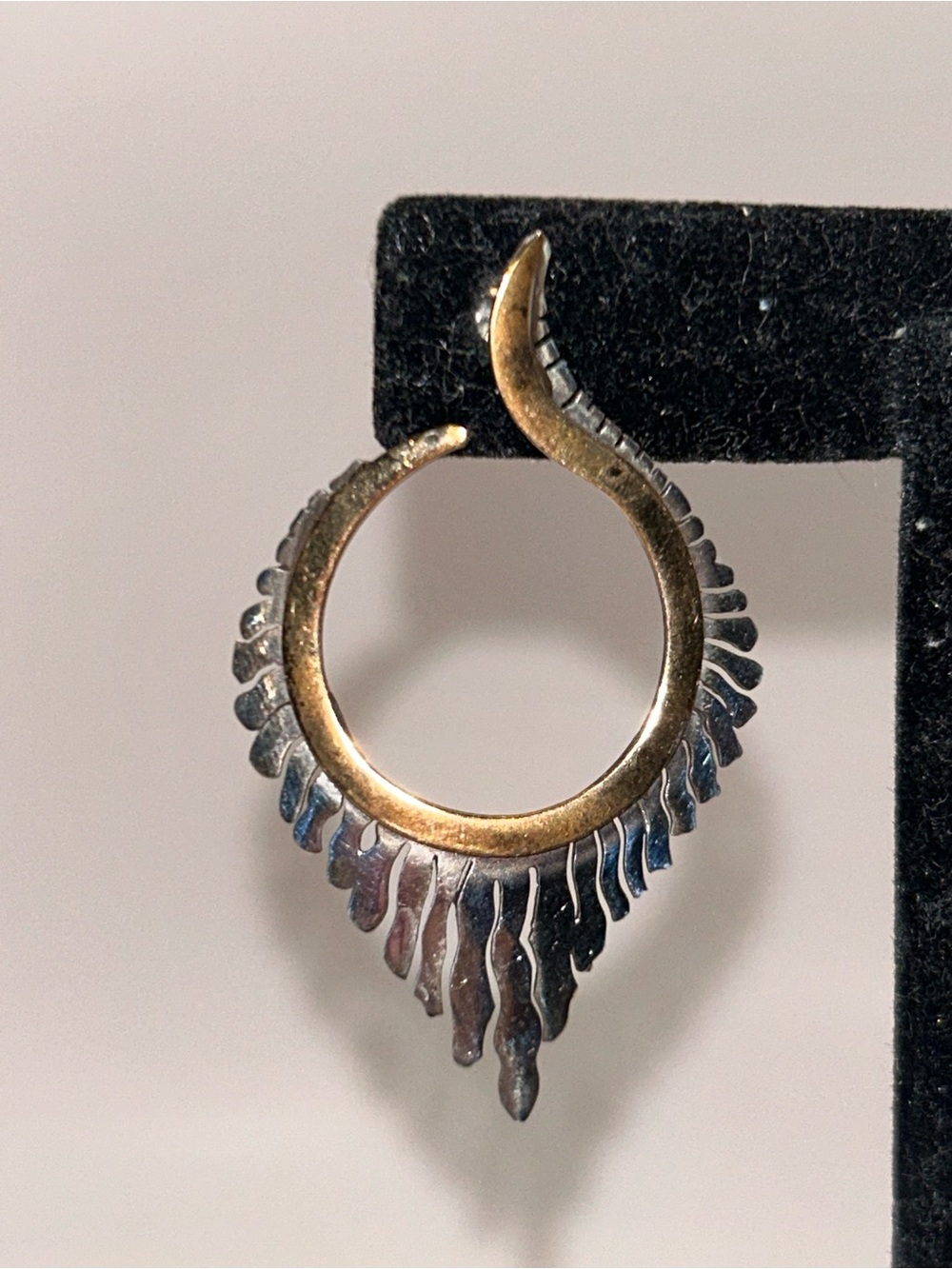 Sterling Silver and Gold Sunburst Earrings - Picture 4 of 6